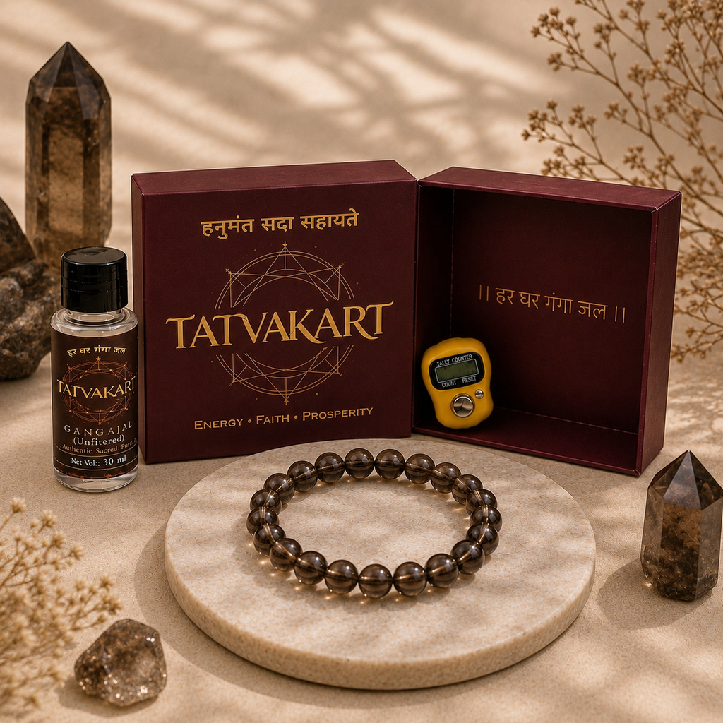 Smoky Quartz Bracelet + Free Gangajal And Digital Naam Jap Counter