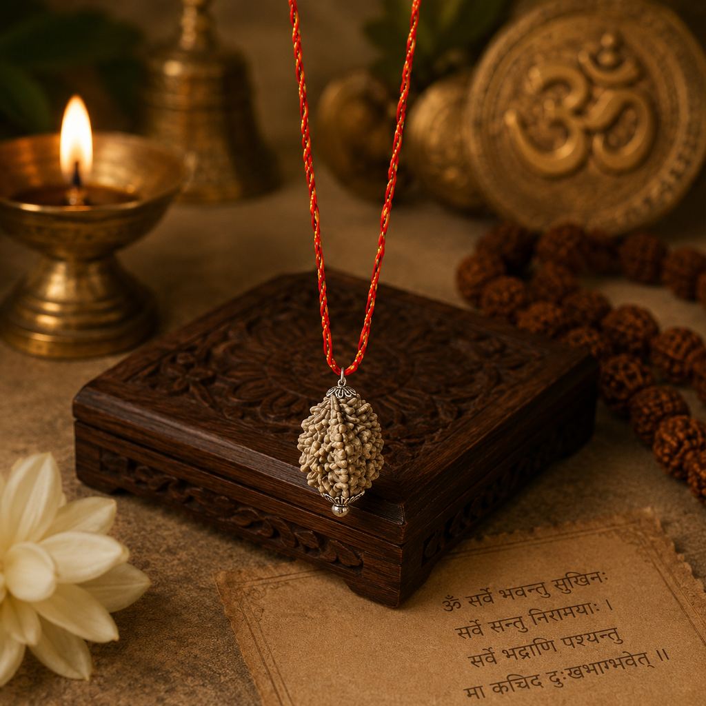 2 Mukhi Rudraksha With Sacred Thread