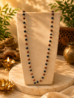 Silver Plated Karungali Rudraksha Mala| Natural Ebony Wood | Tatvakart