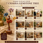 Natural 7 Chakra Crystal Tree for Balance, Harmony & Positive Energy | Premium Gemstone Bonsai