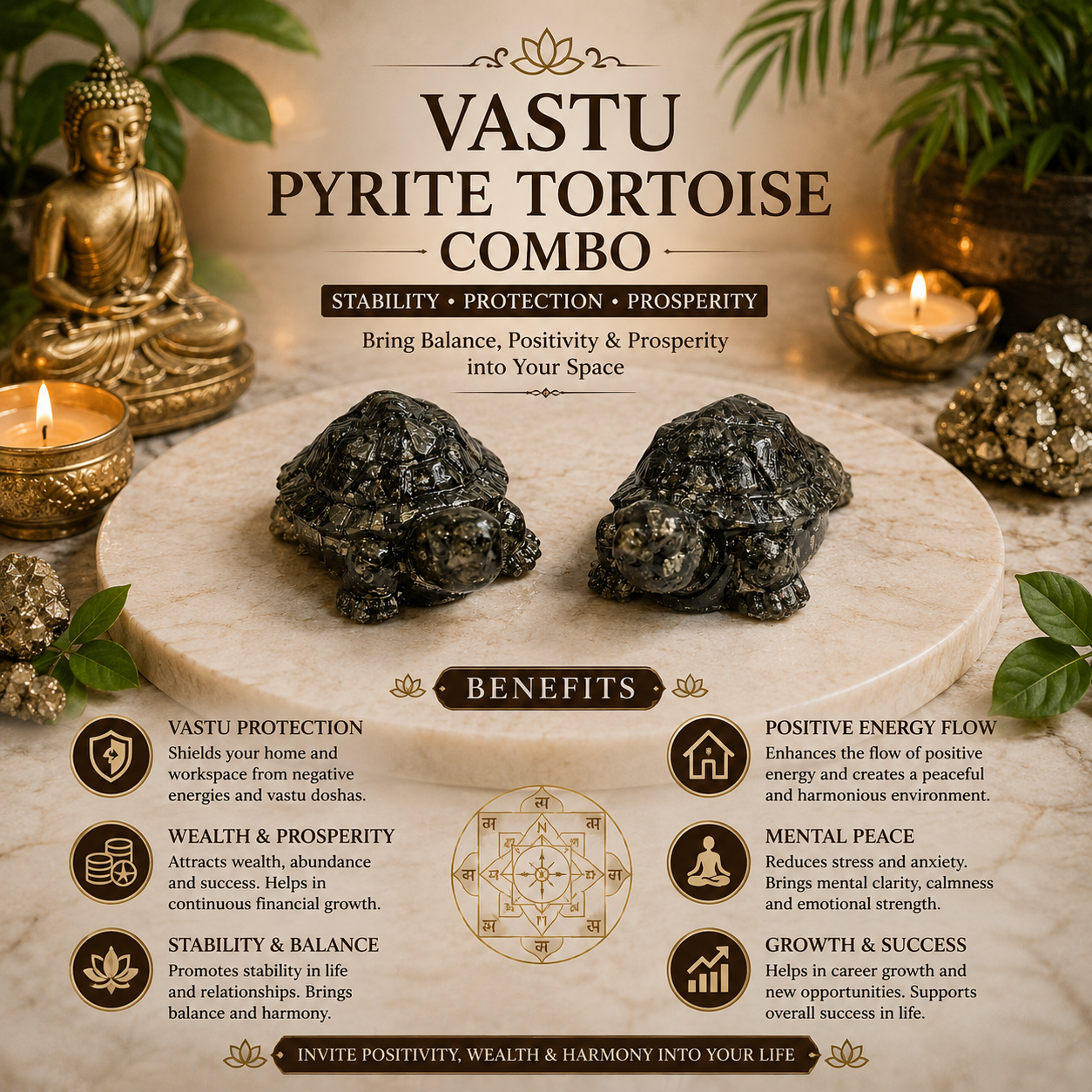 VASTU PYRITE TORTOISE COMBO