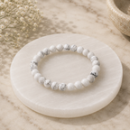 Howlite Bracelet with Natural Selenite Plate