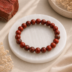 Red Jasper Bracelet with Natural Selenite Plate