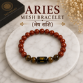 Aries Zodiac Bracelet (मेष राशि) | Natural Red Jasper & Tiger Eye Crystal Bracelet