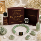 Gemini Zodiac Bracelet (मिथुन राशि) with Natural Selenite Plate | Green Aventurine & Clear Quartz Bracelet