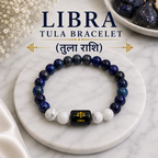 Libra Zodiac Bracelet (तुला राशि) | Natural Lapis Lazuli & Howlite Crystal Bracelet