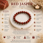 Red Jasper Bracelet with Natural Selenite Plate