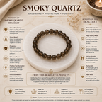 Smoky Quartz Bracelet with Natural Selenite Plate