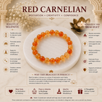 Red Carnelian Bracelet with Natural Selenite Plate
