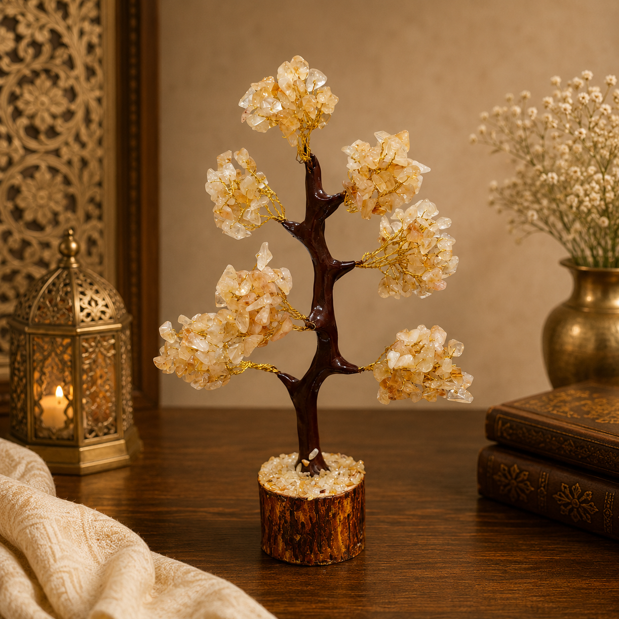 Natural Citrine Crystal Tree for Abundance, Positivity & Prosperity | Premium Gemstone Bonsai Décor