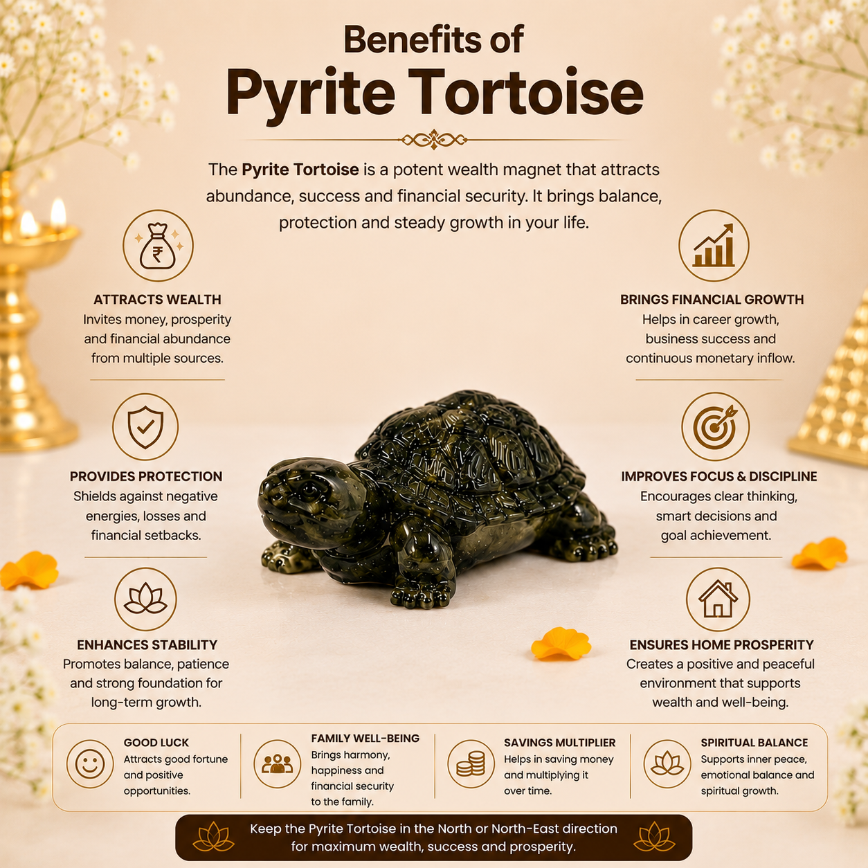Vastu Pyrite Tortoise + Gangajal And Digital Naam Jap Counter