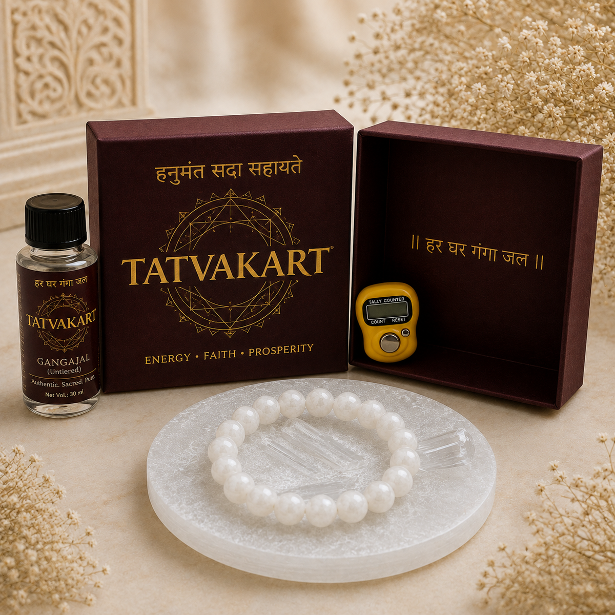 Selenite Bracelet with Selenite Charging Plate | Tatvakart