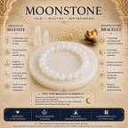 Moonstone Bracelet with Natural Selenite Plate