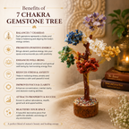 Natural 7 Chakra Crystal Tree for Balance, Harmony & Positive Energy | Premium Gemstone Bonsai