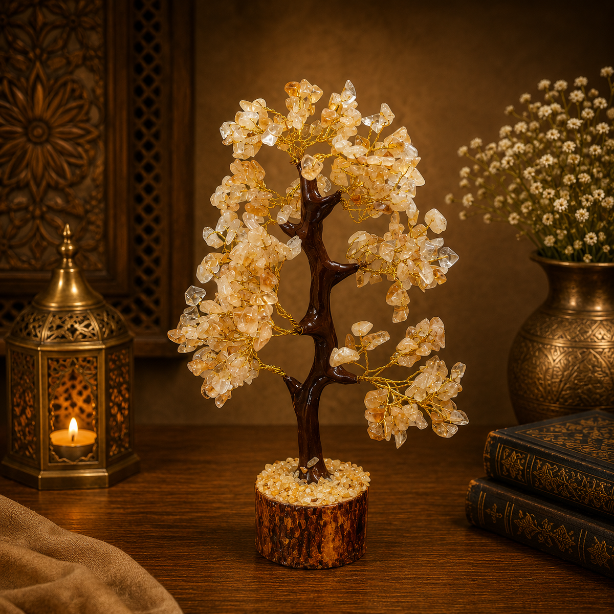 Natural Citrine Crystal Tree for Abundance, Positivity & Prosperity | Premium Gemstone Bonsai Décor