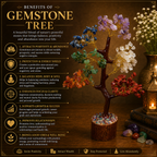 Natural 7 Chakra Crystal Tree for Balance, Harmony & Positive Energy | Premium Gemstone Bonsai