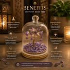 Amethyst Dome Tree – Premium Glass Dome Healing Bonsai for Home & Office Decor