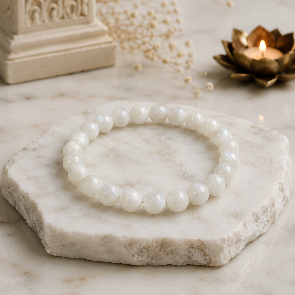 Moonstone Bracelet   + Free Gangajal And Digital Naam Jap Counter