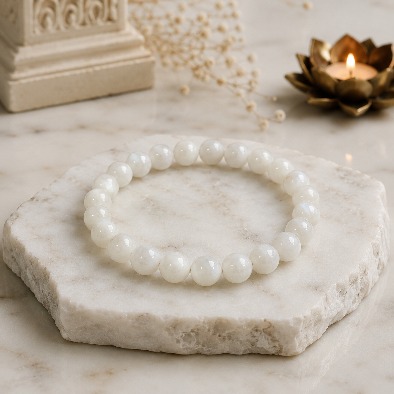Moonstone Bracelet   + Free Gangajal And Digital Naam Jap Counter