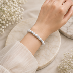 Howlite Bracelet with Natural Selenite Plate