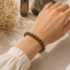 Smoky Quartz Bracelet with Natural Selenite Plate