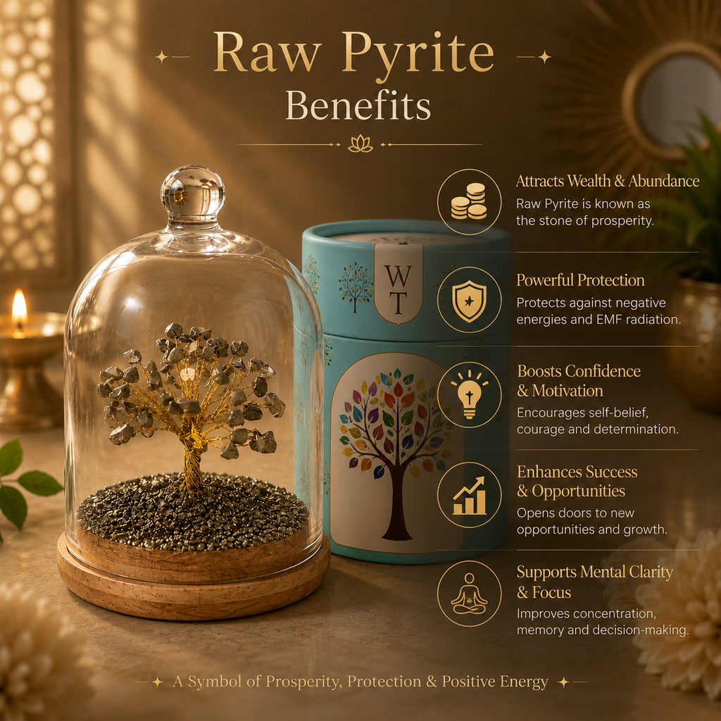 Raw Pyrite Dome Tree – Premium Glass Dome Healing Bonsai for Home & Office Decor