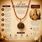 6 Mukhi Rudraksha With Sacred Thread