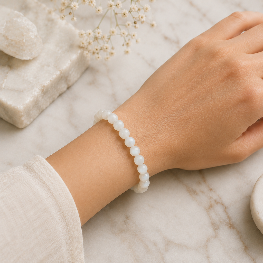 Moonstone Bracelet   + Free Gangajal And Digital Naam Jap Counter