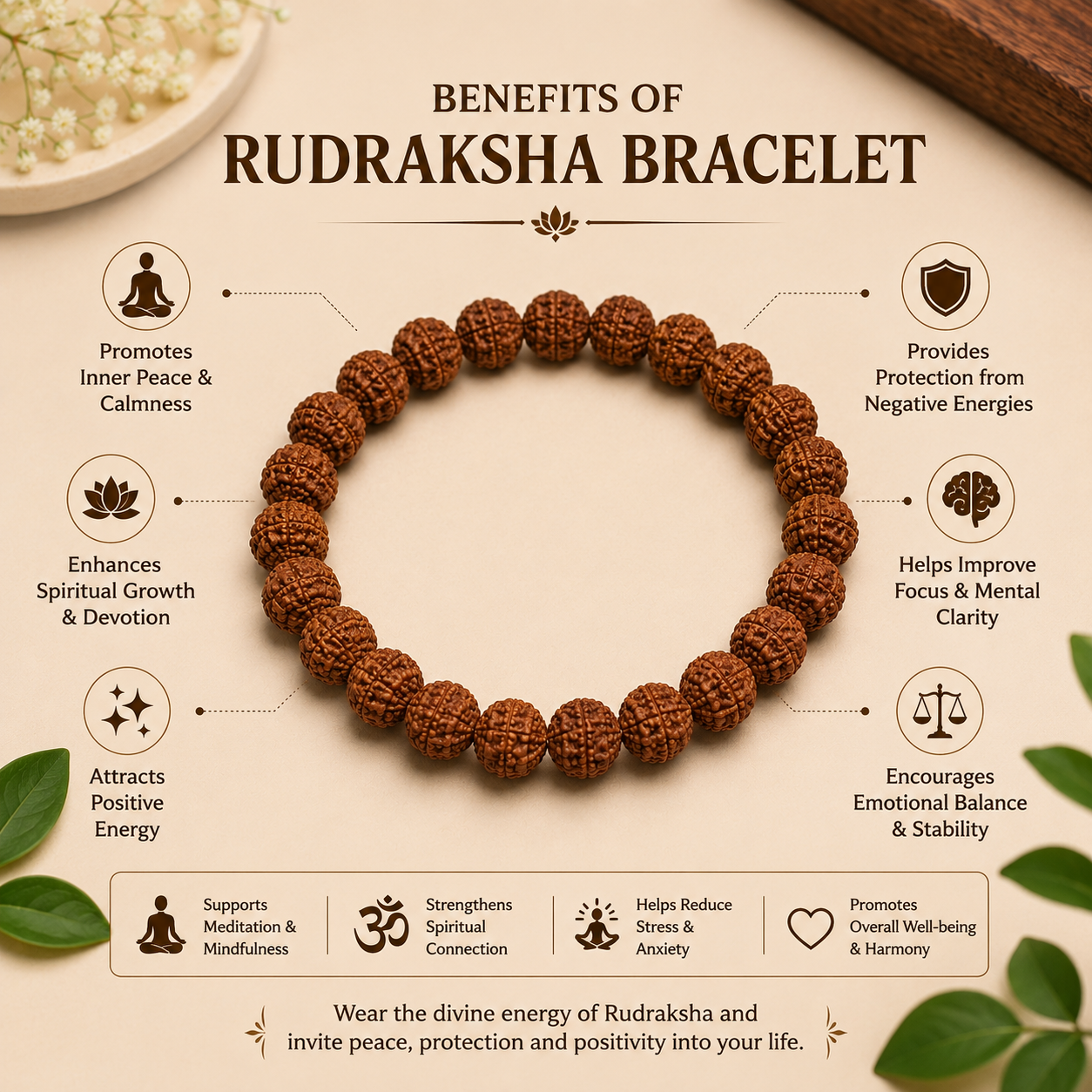5 Mukhi Rudraksha Bracelet