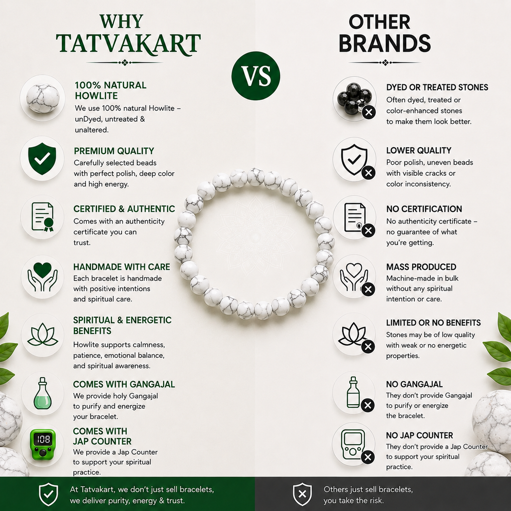 Howlite Bracelet  + Free Gangajal And Digital Naam Jap Counter