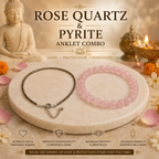 ROSE QUARTZ & PYRITE ANKET COMBO