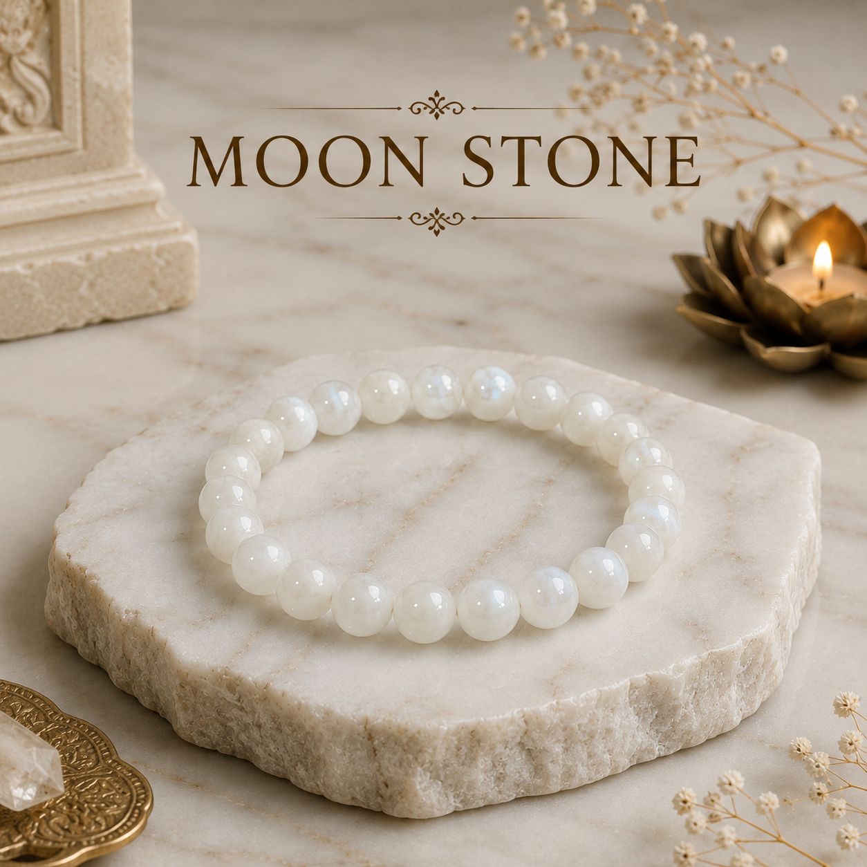 Moonstone Bracelet   + Free Gangajal And Digital Naam Jap Counter
