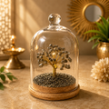 Raw Pyrite Dome Tree – Premium Glass Dome Healing Bonsai for Home & Office Decor