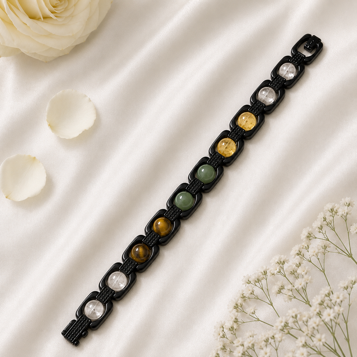 Metal Dhan Yog Bracelet (Black Plated) + Free Gangajal And Naam Jap Counter