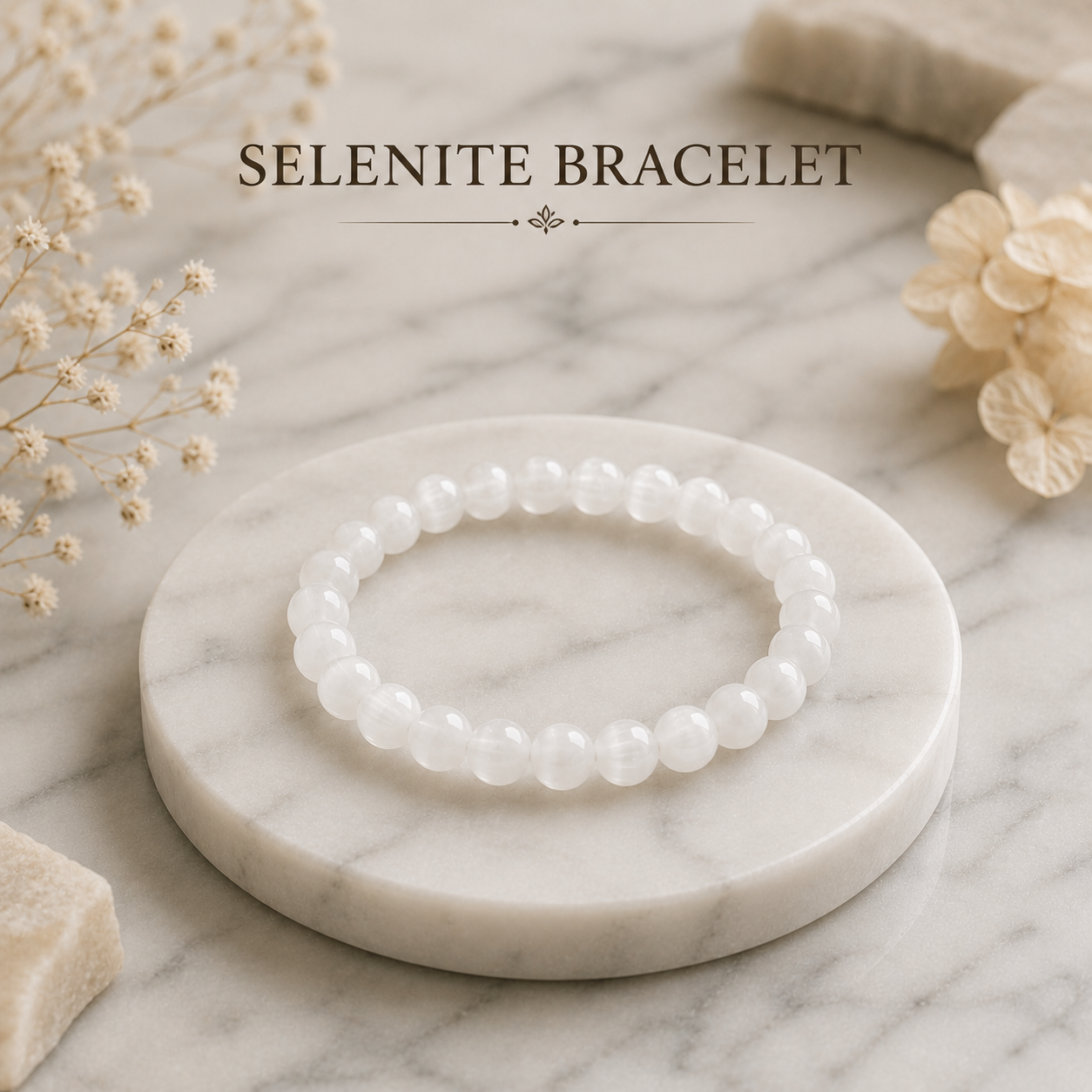 Selenite Bracelet + Free Gangajal And Digital Naam Jap Counter