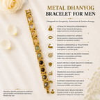 Metal Dhan Yog Men Bracelet (Gold Plated) + Free Gangajal And Digital Naam Jap Counter