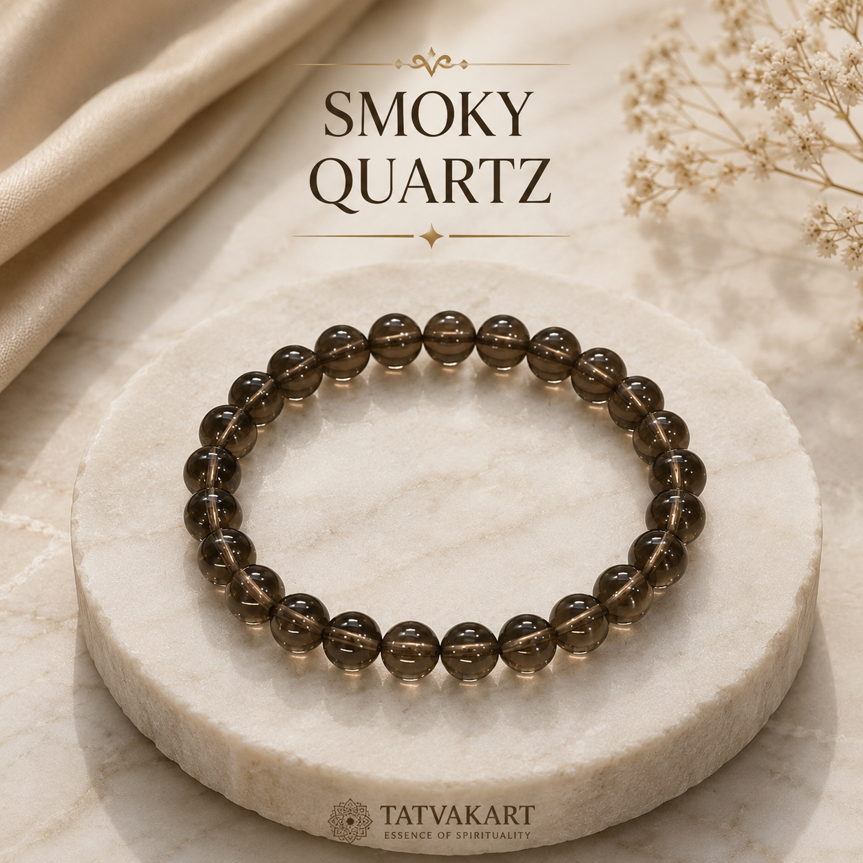 Smoky Quartz Bracelet + Free Gangajal And Digital Naam Jap Counter
