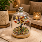 7 Chakra Dome Tree – Premium Glass Dome Healing Bonsai for Home & Office Decor