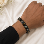 Metal Dhan Yog Bracelet (Black Plated) + Free Gangajal And Naam Jap Counter