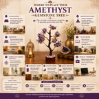 Natural Amethyst Crystal Tree for Calmness, Clarity & Positive Energy | Premium Gemstone Bonsai Décor