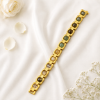 Metal Dhan Yog Men Bracelet (Gold Plated) + Free Gangajal And Digital Naam Jap Counter