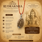 2 Mukhi Rudraksha With Sacred Thread
