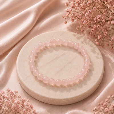 Rose Quartz Bracelet + Free Gangajal And Digital Naam Jap Counter