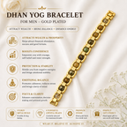 Metal Dhan Yog Men Bracelet (Gold Plated) + Free Gangajal And Digital Naam Jap Counter