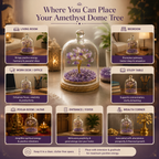Amethyst Dome Tree – Premium Glass Dome Healing Bonsai for Home & Office Decor
