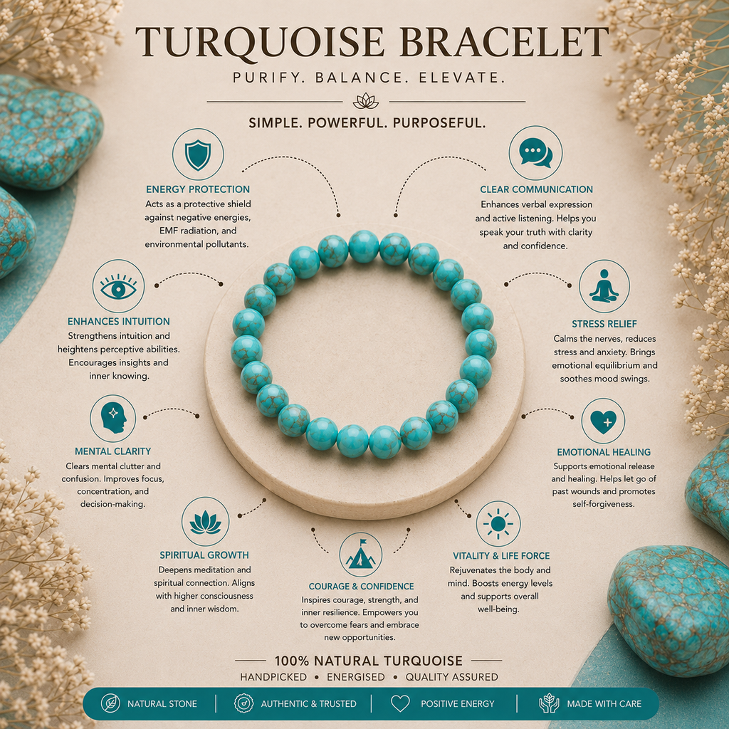 Turquoise bracelet — natural stone for communication and balance