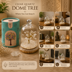 Clear Quartz Dome Tree – Premium Glass Dome Healing Bonsai for Home & Office Decor