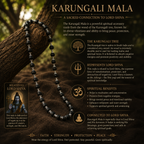 Silver Plated Karungali Mala (8mm) + Gangajal And Digital Naam Jap Counter
