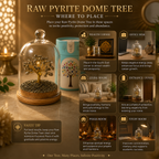 Raw Pyrite Dome Tree – Premium Glass Dome Healing Bonsai for Home & Office Decor