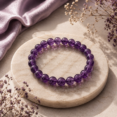 Amethyst Bracelet + Free Gangajal And Digital Naam Jap Counter